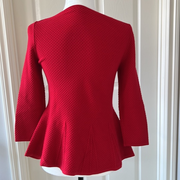 Hugo by Hugo Boss red stretch peplum sweater - Picture 4 of 6